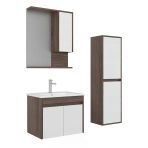Orka Serra 65 Cm Navaro/Beyaz Banyo Dolabı Takımı Ve Boy Dolabı