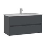 Orka Side 100 Cm Çekmeceli Lavabolu Banyo Alt Dolabı Antrasit
