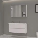 Orka Side 100 cm Mdf Cekmeceli Beyaz Banyo Dolabi Takımı