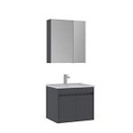 Orka Side 65 Cm Kapaklı Banyo Dolabı Takımı Mat Antrasit