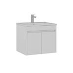 Orka Side 65 Cm Kapaklı Lavabolu Banyo Alt Dolabı Beyaz