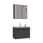 Orka Side 65 cm Mdf Kapaklı Antrasit Banyo Dolabı Takımı