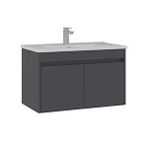 Orka Side 85 Cm Kapaklı Lavabolu Banyo Alt Dolabı Antrasit
