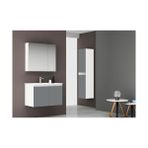 Orka Terme 80 cm Kapaklı Parlak Gri Banyo Dolabı