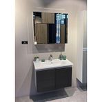 Orka Terme 80 Cm Siyah Kapaklı Banyo Dolabı Takımı Çok Renkli