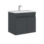 Orka Tivoli 65 Cm Mat Antrasit Banyo Dolabı Alt Modül Lavabo