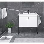 Orka Trio 65 Cm Beyaz Kapaklı Havluluklu Banyo Dolabı Alt Modül Ve Lavabo Çok Renkli