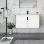 Orka Trio 80 Cm Beyaz Kapaklı Banyo Dolabı Alt Modül Ve Lavabo Çok Renkli
