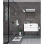 Orka Trio 80 Cm Mdf Çekmeceli Beyaz Ayaklı Banyo Dolabı Takımı
