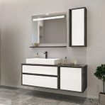 Orka Verona 120 Cm, İrony-beyaz Banyo Dolabı Takımı (ledli Ayna) Çok Renkli