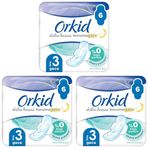 Orkid Extra Hassas Koruma (Boy 3) Gece 6lı Hijyenik Ped 3lü paket