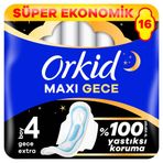 Orkid Maxi Secure Gece Hijyenik Pedleri (Boy 4) 16 Adet Hijyenik Ped