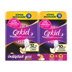 Orkid Platinum Endişesiz Gece Hijyenid Ped Paketi (Gece Extra Plus (Boy 5) 14 Adet + Gece Extra (Boy 4) 16 Adet)