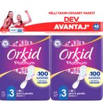 Orkid Platinum Gece ve Gündüz 48'li Cesaret Paketi Dev Avantaj Hijyenik Ped (Boy 3)