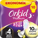 Orkid Platinum Hijyenik Ped Ekonomik Paket Gece Extra (Boy 4) 10 Adet Ped