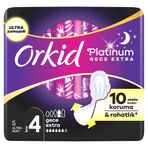 Orkid Platinum Hijyenik Ped Gece Ekstra (Boy 4) 5 Adet Ped