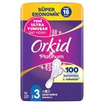 Orkid Platinum Hijyenik Ped Uzun Extra (Boy 3) Süper Ekonomik Paket 16 Adet Ped