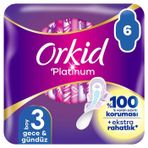 Orkid Platinum Hijyenik Ped Uzun Extra (Boy 3) Tekli Paket 6'lı