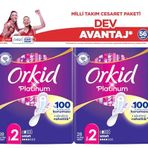 Orkid Platinum Uzun 56'lı Cesaret Paketi Dev Avantaj Hijyenik Ped (Boy 2)