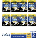Orkid Süper Ultra Gece Extra Plus 14 Adet Nefes Alabilen Yüzey ile 5 Boy X 8 Paket