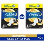 Orkid Ultra Gece Ekstra Plus 20 Adet Hijyenik Ped 12 Saat Koruma ile Ekonomik Paket
