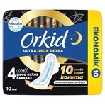 Orkid Ultra Hijyenik Ped Gece Ekstra (Boy 4) Ekonomik Paket 10 Adet Ped