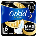 Orkid Ultra Hijyenik Ped Gece Ekstra Max (Boy 6) 14 Adet Ped