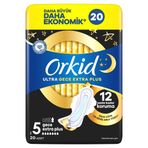 Orkid Ultra Hijyenik Ped Gece Ekstra Plus (Boy 5) 20 Adet Ped