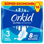 Orkid Ultra Hijyenik Ped Uzun Extra (Boy 3) Süper Ekonomik Paket 16 Adet Ped