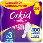 Orkid Ultra Platinum Gece 24'lü Hijyenik Ped Boy:3 Nefes Alabilen Yüzey ile Güvenli Koruma - yok