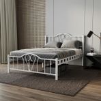 Orkide Çift Kişilik Ferforje Metal Karyola - Beyaz - 140 x 190 cm
