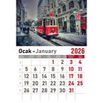 Orkide Matbaacilik Takvim - Spiralli 12 Yaprak 32X47 cm - Manzara Resimli Kuşe Kağıt Duvar Takvimi - 2026 - Çok Renkli
