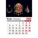 Orkide Matbaacilik Takvim - Spiralli 12 Yaprak 32X47 cm - Osmanlı Resimli Kuşe Kağıt Duvar Takvimi - 2026 - Çok Renkli