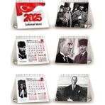 Orkide Matbaacilik Üçgen Masa Takvimi - Atatürk Resimli Masa Takvimi Üçgen 13 Yaprak 2026 - Ana Renkler