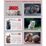 Orkide Matbaacilik Üçgen Takvim Kedi Resimli 13 Yaprak - 2026
