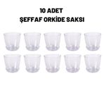 Orkide Saksısı Kristal Orkide Saksı 10 Adet 1,5 Litre Orkide Saksı Şeffaf Orkide Saksısı