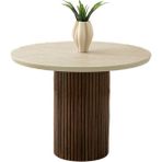 Orkide Sidon Desen Mdf Sabit Ceviz Lora Ayak 100X100 Masa - 100 x 100