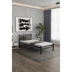 Orlantha Tek Kişilik Metal Karyola, Tek Kişilik Ferforje Karyola Ortopedik Destekli 90X200 - Siyah - 90 x 200 cm