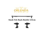 Orlenda Ahşap Başlıklı Alminyum Boru Rustik Perde Askısı Tek Raylı 125cm