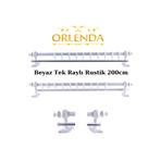 Orlenda Ahşap Rustik Perde Askısı - Tek Raylı Rustik Borusu 200 Cm Beyaz
