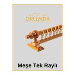 Orlenda Meşe Ahşap Başlıklı Alminyum Boru Rustik Perde Askısı Tek Raylı 250 Cm