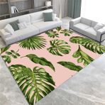 Orman Pembesi Alan Halısı 80 x 150 cm Kaymaz Yıkanabilir Palmiye Monstera Yapraklı Mat, Kız Çocuk Odası Çocuk Oyun Odası, Salon Yurt ve Evcil Hayvan Dostu Halı için Mükemmel Baskı
