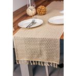 Örme Runner Krem Runner Ham Pamuk Dantel Örme Püsküllü Runner 35x155 Cm Krem Pamuk Runner Liana