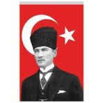 Ormi Bez Bayrak 70X105 Atatürk - Beyaz - Siyah - Kırmızı - ATALI BEY BAYRAK 70X105 - en 70, boy 105
