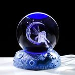 Ornalrist 2.3 inç 3D Kristal Top Oyulmuş Ay Hediyeleri ile Gece Lambası Uzay Tabanı, Masa Ev Dekor Heykelcik