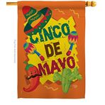 Ornament Collection Cinco de Mayo Ev Bayrağı - Yaz Meksika Fiesta Parti Kaktüs PinataAçık Hava Yaz Güneşli - Dekorasyon Afişi Küçük Bahçe Avlu Hediyesi Çift Taraflı ABD'de Üretilmiştir 28 X 40