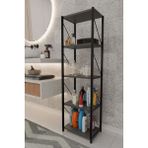 Orno 5 Raflı Banyo Dolabı Banyo Rafı Çok Amaçlı Banyo Rafı-Antrasit