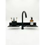 Orret Eviye Önü Organizer Rafı Metal Lavabo Üstü Raf Mutfak Evye Üstü Organizer Duvara Yapışkanlı Delmeden Montaj Lavabo Arkası Raf Sünger
