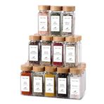 Orret Home 12'li Bambu ve Akasya Kapaklı Cam Baharatlık Seti 120 ml - Doğal Ahşap Kapaklı, Şeffaf Cam, Sağlıklı ve Şık Baharat Kavanozları (Bambu Kapak)