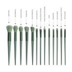 Orret Home 13 Parça Makyaj Fırça Seti, Fondöten, Pudra, Kapatıcı, Göz Farı, Allık, Vurgulayıcı, Kaş Fırçası Içeren Set, Yeni Başlayanlar ve Profesyonel Makyaj Sanatçıları Için, Bez Çantalı (Yeşil) - standart
